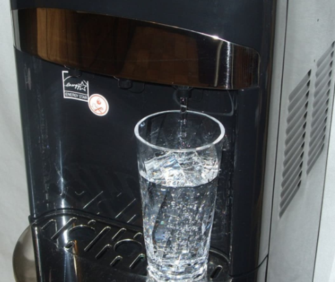 Run water from the dispenser for 5 minutes